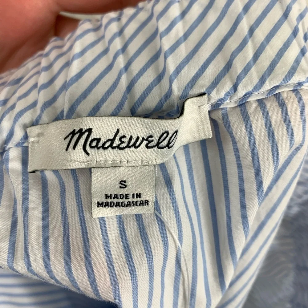 Madewell Clean Off The Shoulder Blue Top Small - Picture 6 of 6